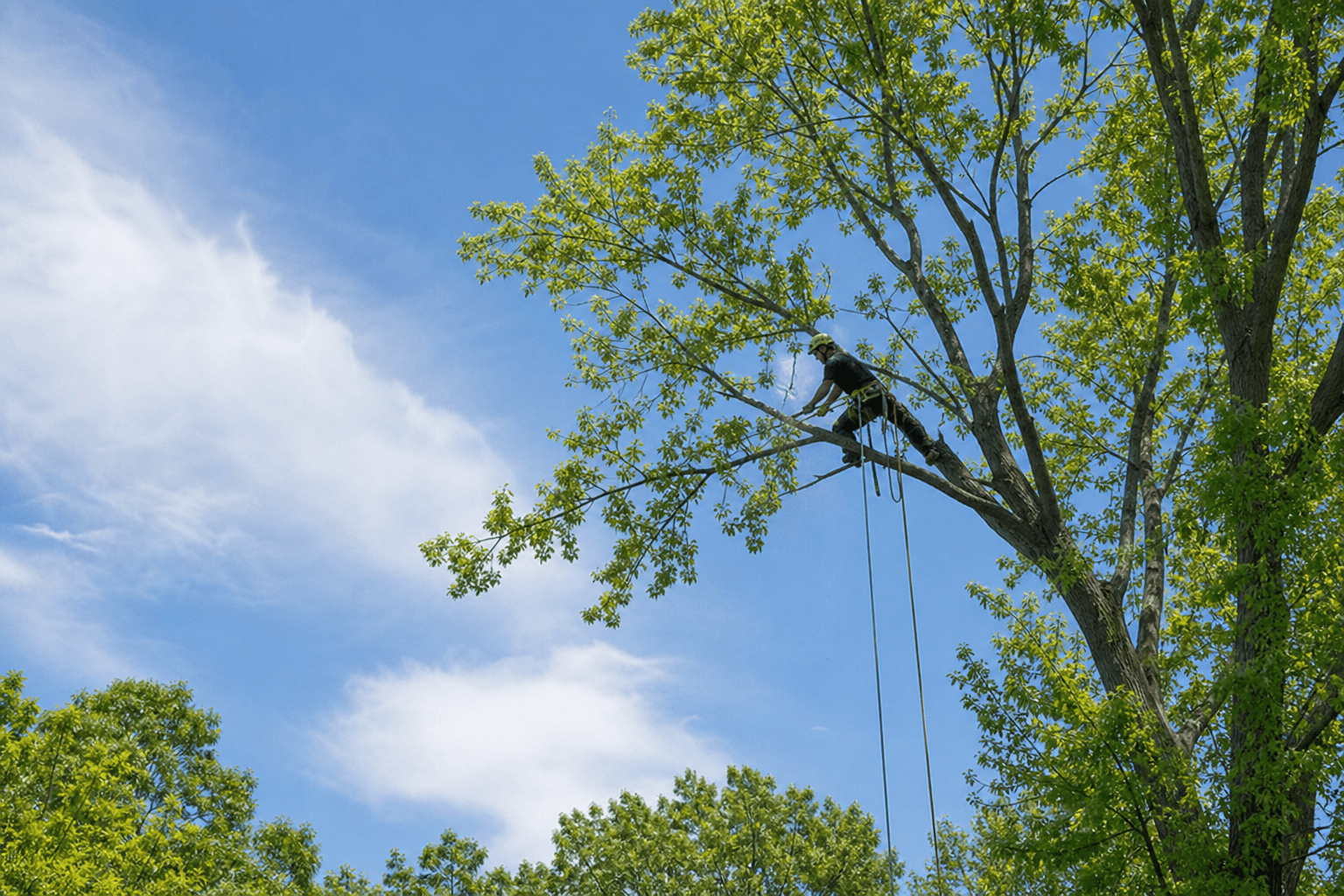 Crown thinning illustration showing selective branch removal